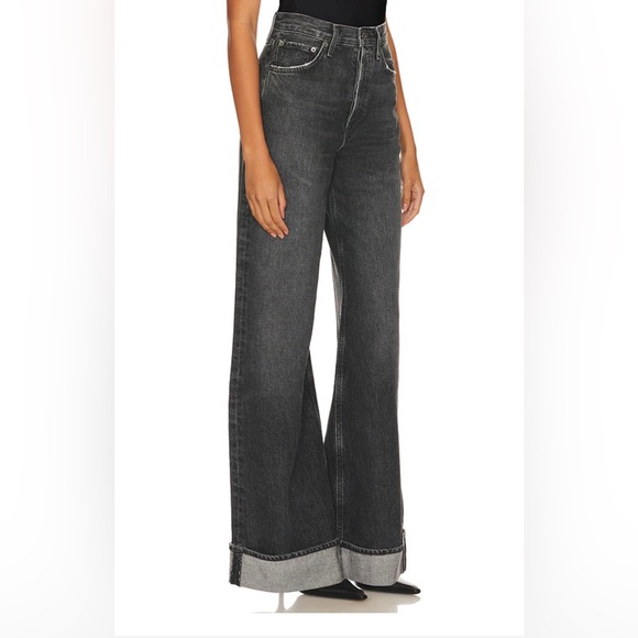 Agolde Dame High Rise Wide Leg Jeans in Ditch - Picture 2 of 7